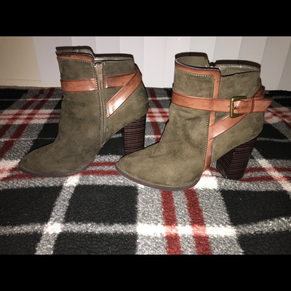 👠Army green winter booties👠